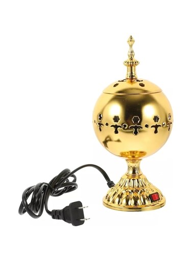 Fine Productions Electric Bakhoor Burner For Home, Arabic Oud Burner Portable Electric Incense Bakhoor Burner Electric (GOLDEN)