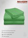 MAXQON Fitted Bed Sheet +2Pcs Pillow Covers, Double Size 120x200+15cm, Color Green