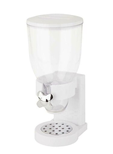 White Cereal Dispenser Dry Food countertop Kitchen Tools Storage Container, Dry Food Dispenser