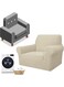 Homodoskey Sofa Cover Jacquard Design High Stretch Large Couch Covers for 1,2,3,4 Seater Pet Dog Cat Proof Oversized Stretchable Slipcover Magic Elastic Furniture Protector (Beige,1 Seater)