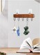 Wooden Wall Door Hanger Hook Storage Rack,Wall Mount Shelf Hooks,Metal Wood Coat Rack With 5 Hooks Rail For Coat,Scarf,Bag,Towel,Key,Hat