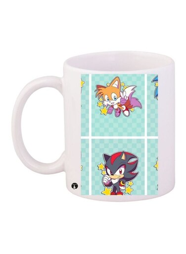 Sonic Printed Coffee Mug White/Green/Grey