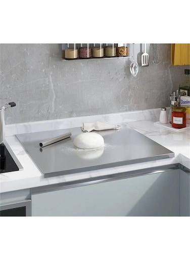 Stainless Steel Cutting Board with Lip, chopping board for Kitchen,L Shape Pastry Board&iuml;&frac14;&OElig;Kneading Board Cutting Mats&iuml;&frac14;&OElig;Rust Proof, Sturdy and Durable, Easy to Clean&iuml;&frac14;&OElig;Suitable for Meat, Fruits, Vegetables, Bread, and Baking&iuml;&frac14;&OElig;40 * 30CM