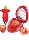 Khazna Strawberry Slicer Set Potatoes Pineapples Carrots, Fruit and Vegetable Picker Tools, Stainless Steel Blade Kitchen Tools and Gadgets