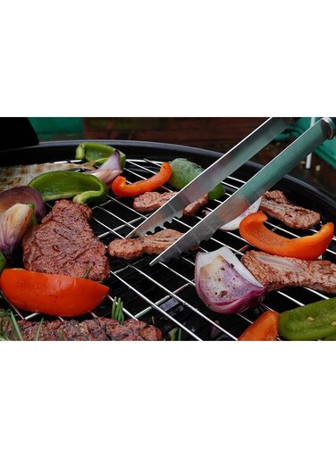 BBQ Tong BZJ0010-T &acirc;&euro;&ldquo; Springless, Non-Locking Steel Tongs   Soft-Touch Handle, Lightweight &amp; Easy Storage   Perfect for Grilling