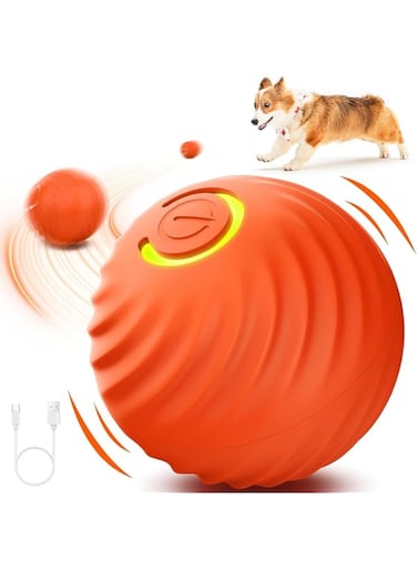 Joyzzz Interactive Dog Ball Toys, Automatic Moving Bouncing Rotating Ball, Durable Active Rolling Ball, USB Rechargeable Ball Dog Toys for Small Dogs Puppy Cat Pet Birthday Gift