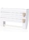 YOURUOMEI Wall Mounted Multi-fuctional 4 in 1 Kitchen Storage Holder Rack, for Paper Towel/Cling Film/Tin Foil Dispenser with Cutter/Sauce &amp; Spice Rack,White