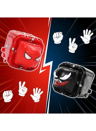 Excefore 2 Pack Spider Battle Cubes - Rock Paper, Scissors Game, Portable Battle Guessing Fist Game Educational Toys, Creative Novelty Birthday Party Game Toy Gifts for Kids Adults