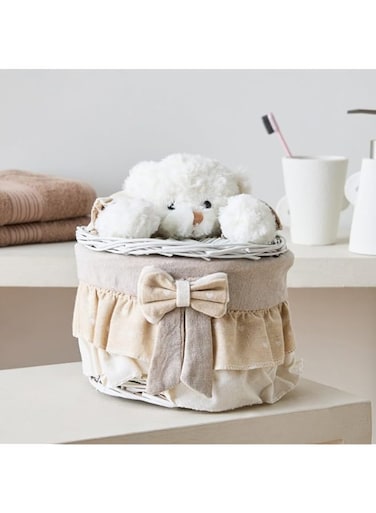 Home Box Willow Bear X-Small Storage Basket with Bow - 21x16 cm