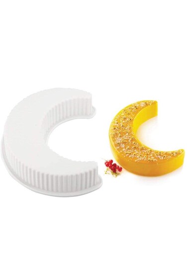 Moon Shape Silicone Cake Mold White 25cm x 9.5cm x 5.5cm