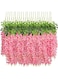 GHAKKE Wisteria Hanging Artificial Flower Strings(Pink)