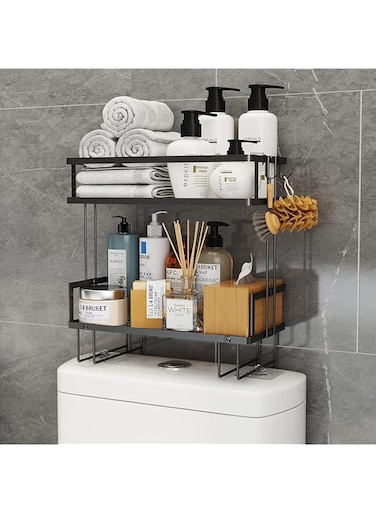 Nnewvante 2 Tier Bathroom Organizer Shelf Over Toilet, Modern Style, Over-the-Toilet Shelf, Shelf