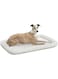 MidWest Homes for Pets Bolster Dog Bed 36L-Inch White Fleece Dog Bed w/ Comfortable Bolster   Ideal for Intermediate Dog Breeds &amp; Fits a 36-Inch Dog Crate   Easy Maintenance Machine Wash &amp; Dry