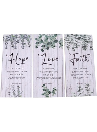 BPA&reg; Green Leaves Faith Hope Love Bible Verse Wall Decor Rustic Hanging Wall Plaque