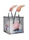JCZD Storage &amp; Laundry Baskets, Sturdy Mesh Laundry Basket with Handles, Collapsible, Multifunctional, Ideal for Apartments, Dorms, RVs, Efficiently Organizes Laundry, Clothes (Grey-Single layer)