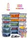 Airtight Meal Prep Container Set with Locking Lids, 24pcs Re-usable Plastic Food Storage Containers, Stackable Kitchen Organizer Boxes, BPA Free &amp; Microwave Freezer Dishwasher Safe (24pcs Set)