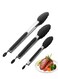 3 Pack Black Kitchen Tongs, Premium Silicone BPA Free Non-Stick Stainless Steel BBQ Cooking Grilling Locking Food Tongs, 9 Inch and 12 Inch 7 Inch