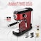 ​15 Bar Espresso Coffee Maker, 1450W Professional Machine with Milk Frother &amp; 1L Water Tank - Red

