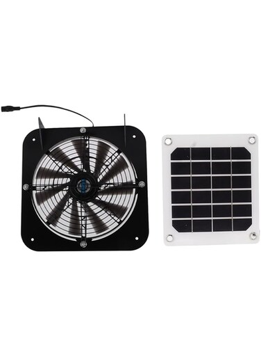 Sorandy Solar Powered Exhaust Fan, 100W Solar Panel with 13.5inch Fan Waterproof Solar Panel, Ventilation Extractor for Chicken Coops Greenhouses Sheds Pet Houses Windows