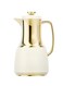 Vacuum Insulated Flask, 1 L, Leak Proof Lid, Keeps Drinks Hot and Cold, Gold and Beige, QGR100