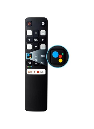 Universal Voice Remote Control for TCL Android 4K Smart TV   RC802V Replacement Remote for TCL 40S334, 50S434, 55S434, 75S434, 40S330, 70S430, 32S334, 55S435, 50S435, 43S434, 32S65A, 65P8S, 65P8, 55