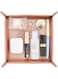 【TTQK】Desktop pallet Creative leather debris storage plate key storage box cosmetics storage tray (Rose gold)