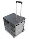 Folding Shopping Trolley Storage Boot Cart Box (Black/Grey) Black 38x36x8cm