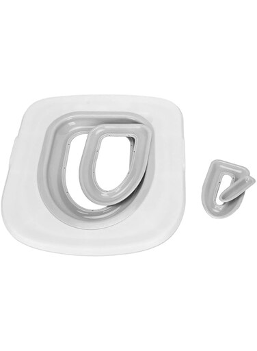 Xinwe Cat Toilet Training Kit, Reusable Easy To Install Cat Toilet Trainer Removable for Home (White Tray, 1 Gray Inner Support)
