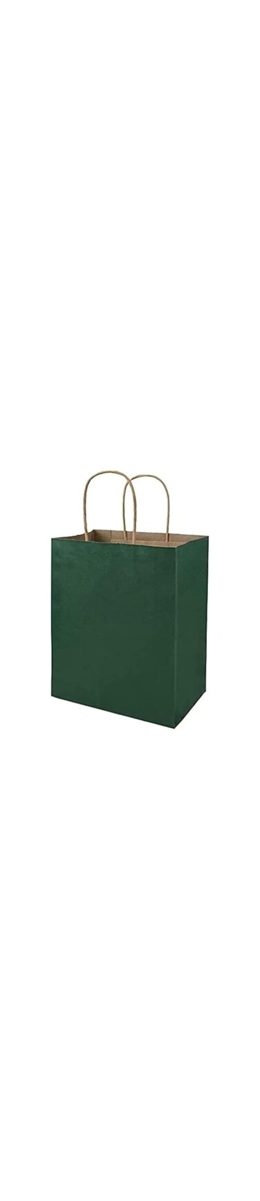 Showay ECVV Gift Bags 12 Pieces Set Eco-Friendly Paper Bags With Handles Bulk Paper Bags Shopping Bags Kraft Bags Retail Bags Party Bags (DARK GREEN, 27 * 22 * 11 Cm)