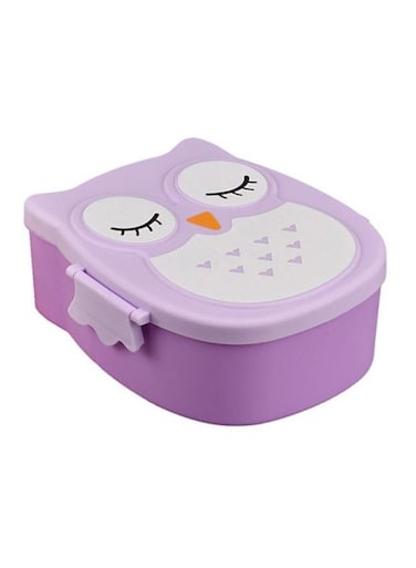Owl Designed Food Container Lunch Box Purple