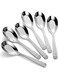 Stainless Steel Soup Spoons, Asian Ramen Spoon Set, Polished Soup Ladles for Kitchen, Restaurant, and Home Dining, Ergonomic Handle Design for Daily Meals, Noodle Dishes, and Asian Cuisine (6-Piece)