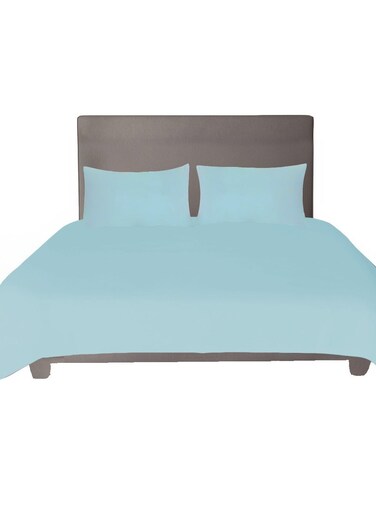 Smart Flat Bed Sheet Plain Cotton Bed Sheet with Pillow Covers (50x70cm) Sea Green