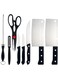 COOLBABY 8pcs Kitchen Knife set, Stainless Steel Sharp Knives with sharpener stick,scissor,peeler.