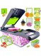 ear&amp;ear Vegetable with Container Chopper, Onion Cutter, Multifuctional Chopper, Vegetable Slicer Dicer Cutter, Veggie Chopper With 8 Blades, Food Salad Chopper Potato Slicer, Good Assistant in Kitchen