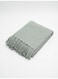 130 x 160 cm Premium Waffy Cotton Throw Blanket in Sage Green for Sofa, Bed, and Couch, 400GSM Waffle Weave with Boho Tassels