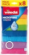 Vileda Microfibre Cloth, Absorbent, Hygienic, Versatile, Durable &amp; Washable 30x30cm - 8 Pcs