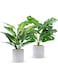 2pcs 40cm Small Potted Greenery Plant, Faux Plants Artificial Potted Plants Indoor for Home Office Farmhouse Kitchen Bathroom Table Shelf Decor