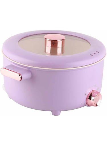 BROLEO Electric Cooking Pot, Electric Hot Pot 3.5L Multi Function Antisticking for Family (Electric Cooking Pot with Lid)