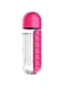 Dubai Gallery Water Bottle With Pill Box Organizer Pink/Clear 20Ounce