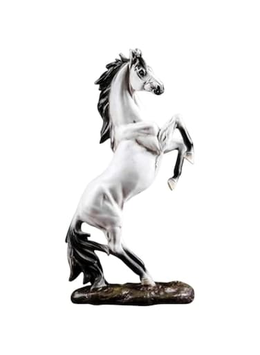 SYOSI Figurine Statue Home Decor Horse Statue Horse Figures Animal Model Desktop Resin Ornament Birthday Gift for Kids Children Office Bookshelf Bedroom, 1 Pcs, White