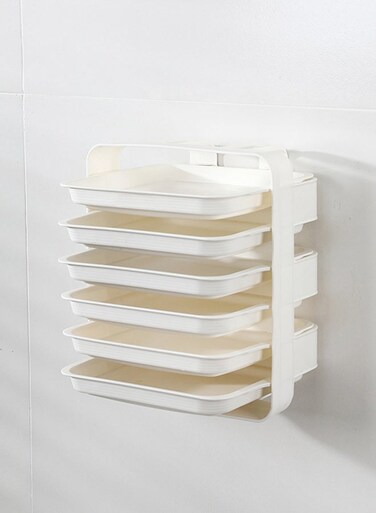 Portable Dishes Storage Rack For Kitchen White 23x12.1x27.1cm