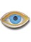 Tazweeq Exquisite Small Ceramic Jewelry Tray, Trinket Dish Evil Eye Decor, Gold Plate Ring Holder, Modern Bohemian Home Essentials, Perfume Organizer, Aesthetic Interior Decoration