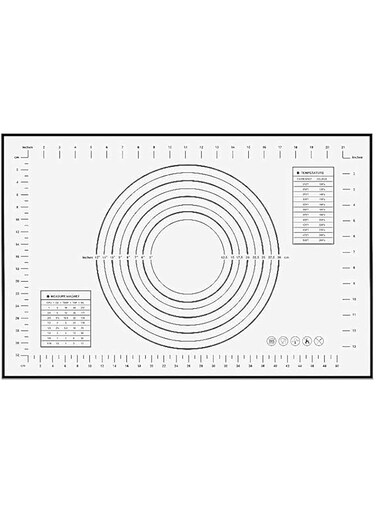 Luksyol Non Stick Silicone Baking Mat for Cake, Macaron &amp; More - Premium Kitchen Tools &amp; Accessories - Kneading Pad &amp; Crafting Surface - Heat-Resistant Glass Fiber (60X40, Black)