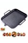 Reversible Non-Stick Grill &amp; Griddle Pan &acirc;&euro;&ldquo; Large Induction Plate with Handles for Kitchen Cooking &amp; BBQ