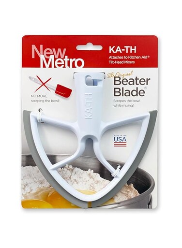 New Metro Design Original Beater Blade for Kitchen Aid 4.5 and 5 Quart Tilt-Head Mixer, White, Made in USA