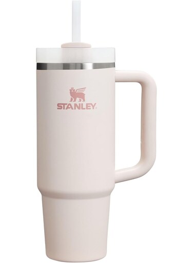 Stainless Steel 40oz Vacuum Insulated H2O Tumbler with Lid and Straw for Water, Iced Tea or Coffee, Smoothie, Pink , 40 oz Stainless Steel.
