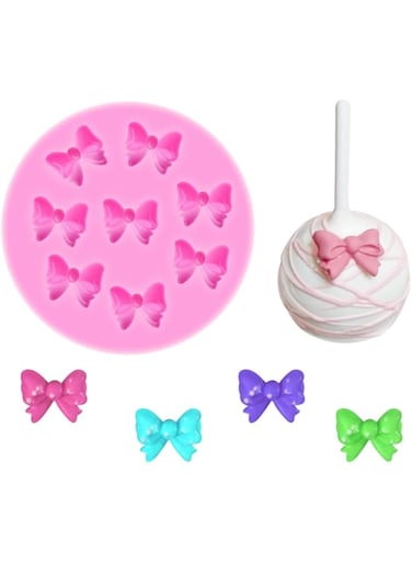 Yunko W0770 8 Mini Bows Silicone Mould Fondant Sugar Bow Craft Molds DIY Cake Decorating