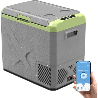 Portable 50L Car Refrigerator &amp; Freezer with Two-Way Detachable Lid and Fast Cooling

