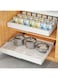 HIKKY Pull Out Cabinet Organizer, Expandable Wide (43.5-68cm) Peel and Stick Slide Out Drawers with Adhesive Nano Film, No Drill &amp; No Screw Adjustable Drawer for Kitchen Bathroom Solid Panel