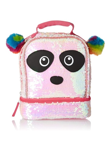 Magic Sequin 2 Way Panda Critter Rainbow Pom Lunch Box